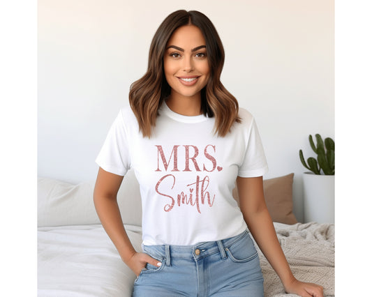 Mrs Shirt, Personalized Glitter Shirt