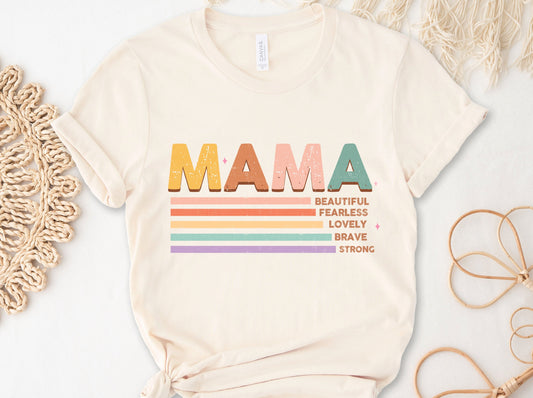 Mama Shirt, Retro Shirt, Fearless Beautiful Brave