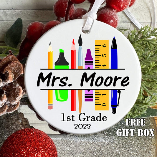 Personalized Teacher Ornament, Christmas Ornament, Teacher Gifts, Teacher Christmas Ornaments, School, Teacher Gifts, Appreciation Gifts