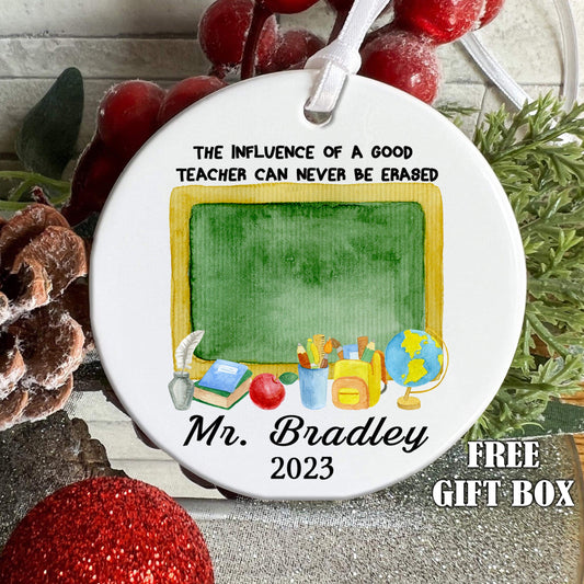 Personalized Teacher Ornament, Christmas Ornament, Teacher Gifts, Teacher Christmas Ornaments, The influence of a Good Teacher, Appreciation