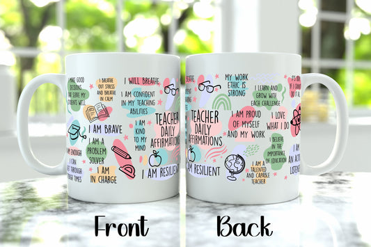 Teacher Gifts, Teacher Coffee Mugs, Teacher Daily Affirmations, Back To School Cup, Teacher Appreciation Gift, Tumblers, Mother's Day, Gifts