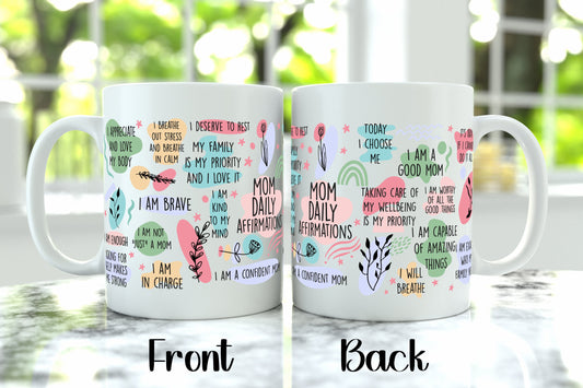 Mom Daily Affirmations, Mugs, Mom Daily Affirmations Mugs, Mothers Day Gift, Mama, Birthday Gifts, Mom Life, Cups, Tumblers, Mom Gift, Mommy