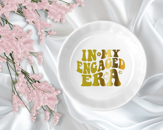 Engagement Ring Dish, In My Engaged Era, Ring Dish For Bride, Bridal Shower Gift, Engagement Gift, Wedding Gift, Trinket Dish, Ring Holder